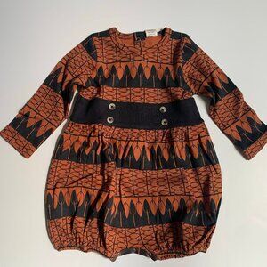 NWT Kate Quinn Organics baby girl bubble romper 6-12 months